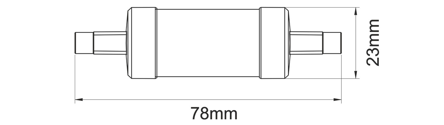 Lampara LED R7S 78 mm. 5w optica 360º de Beneito Faure