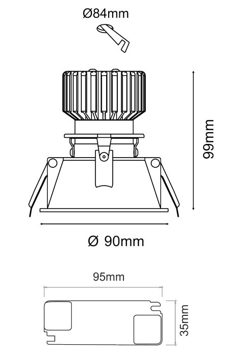 Downlight TAO 10W 220-240V 38º LED de Beneito Faure