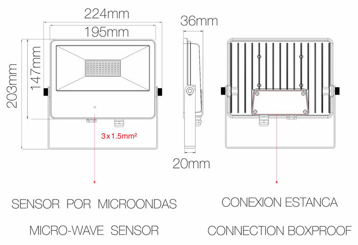 SKY MICROWAVE SENSOR 50W de Beneito Faure