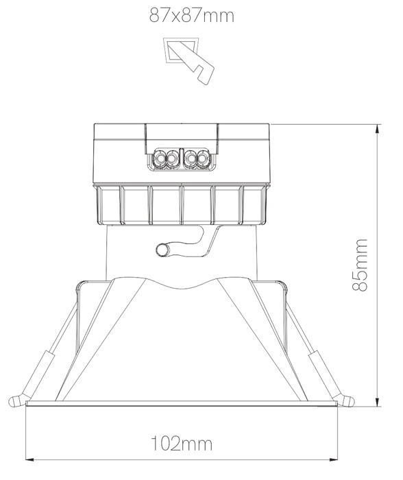 Downlight LED PULCOM cuadrado 8W de Beneito Faure