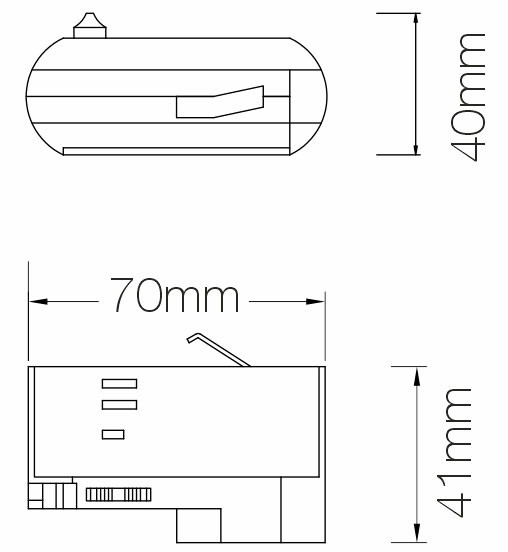 Adaptador trifásico para carril de Beneito Faure