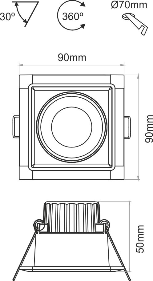 Downlight COMPAC 8W de Beneito Faure