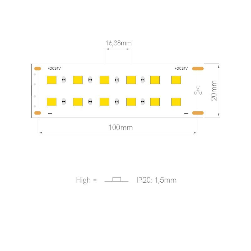 Tira LED FINE-55 24W/m de Beneito Faure