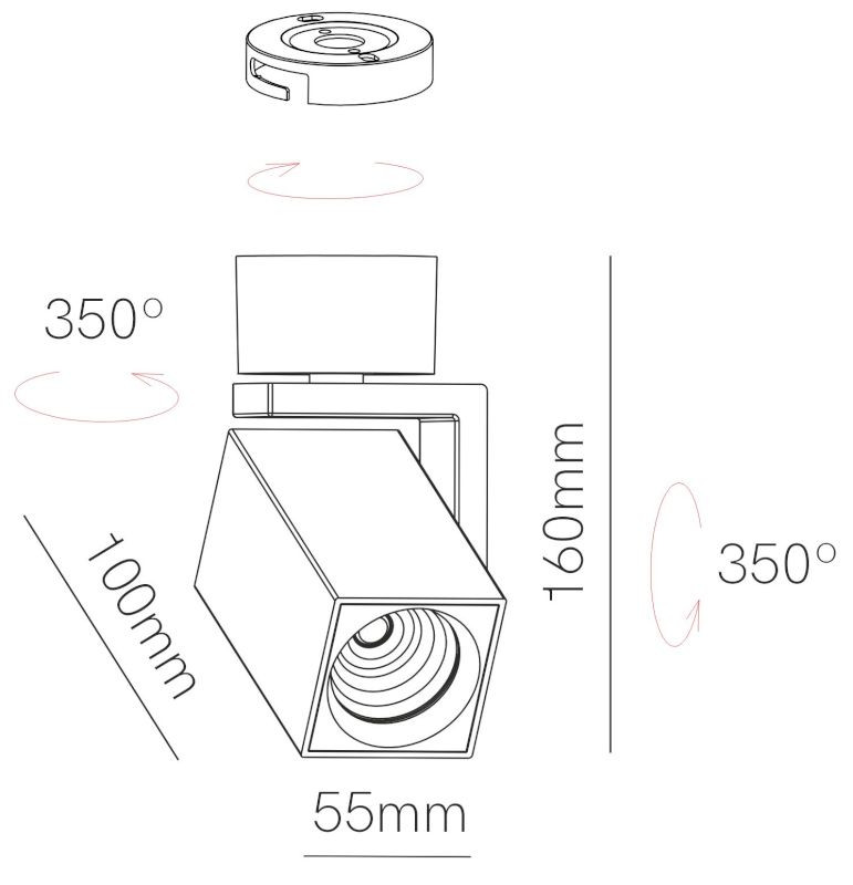 Foco de techo VOLT SQUARE 8W CCT SWITCH de Beneito Faure