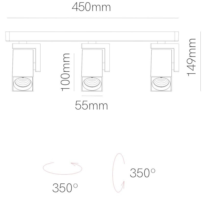 Foco de techo VOLT SQUARE 3 24W CCT SWITCH de Beneito Faure